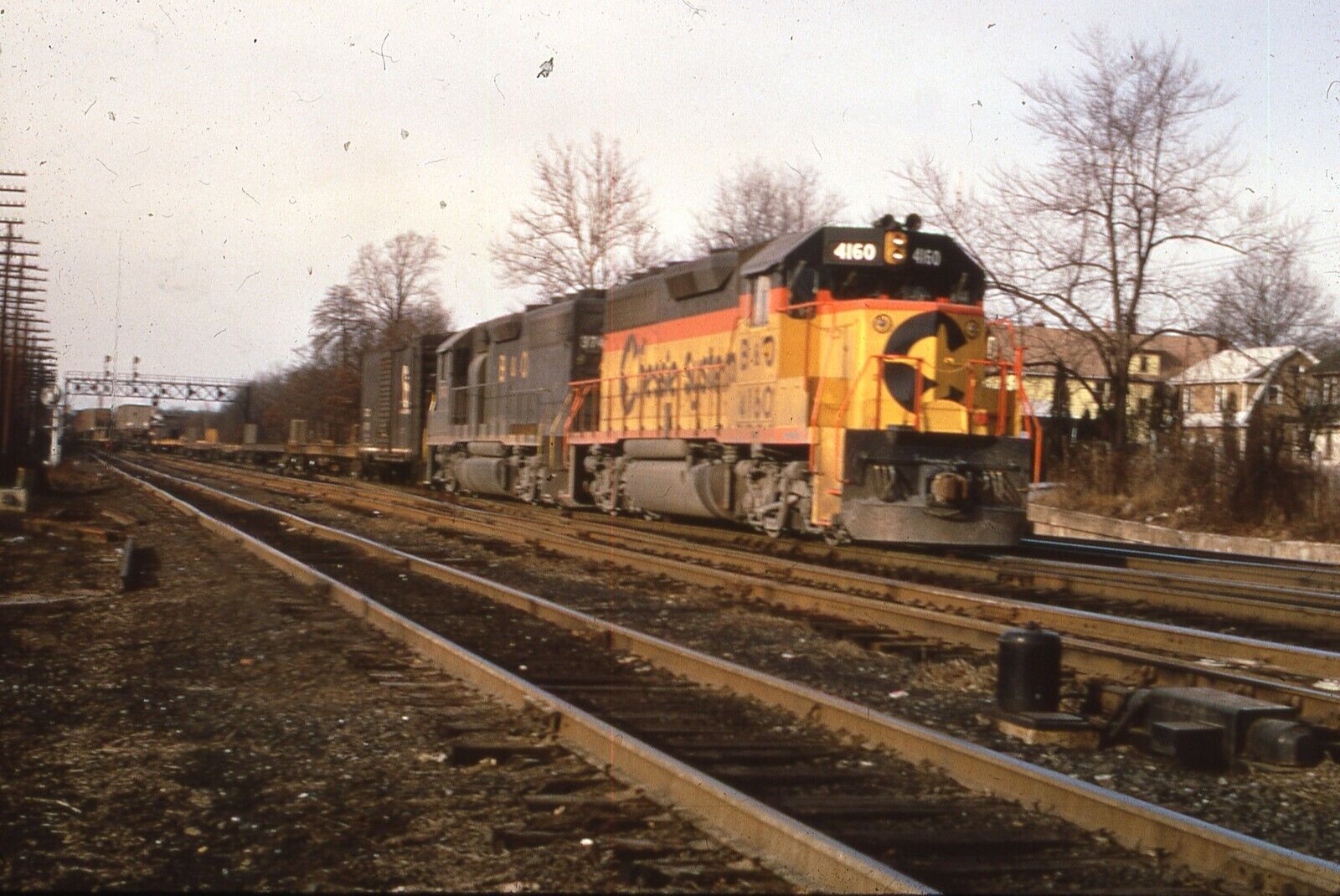 Duplicate Train Slide Chessie GP-40 #4160  01/1973 Aldene New Jersey