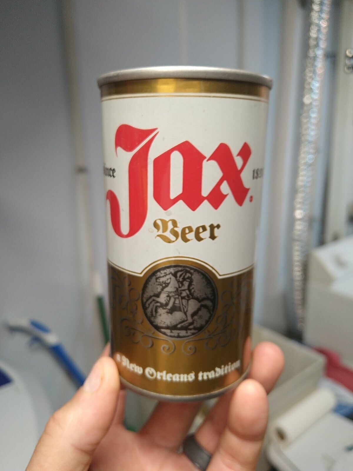 SS Real nice Bottom opened JAX Beer Can Vanity bottom