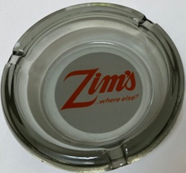 Rare Vintage Zim’s “Where Else” San Francisco Smokey Glass Cigarette Ashtray