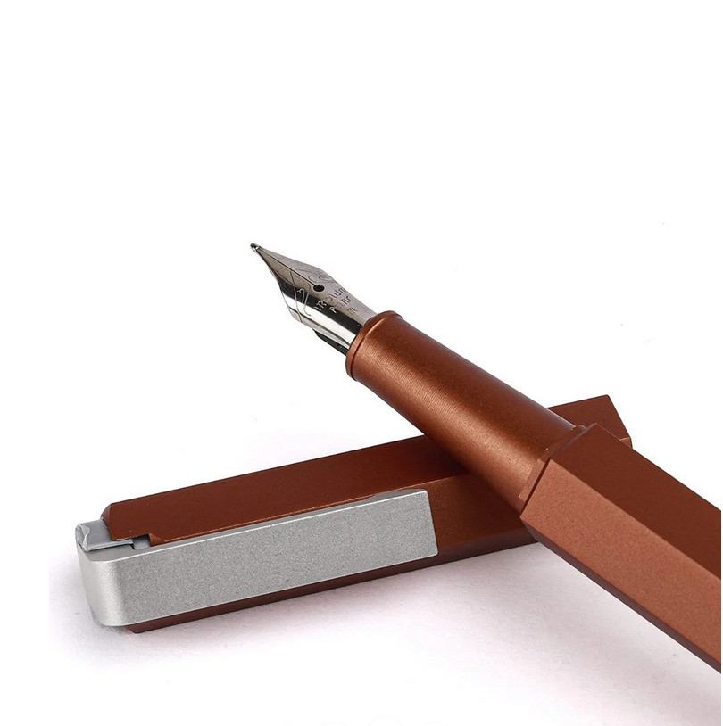 Worther Compact Mocca Brown Aluminum Fountain Pen - Japan
