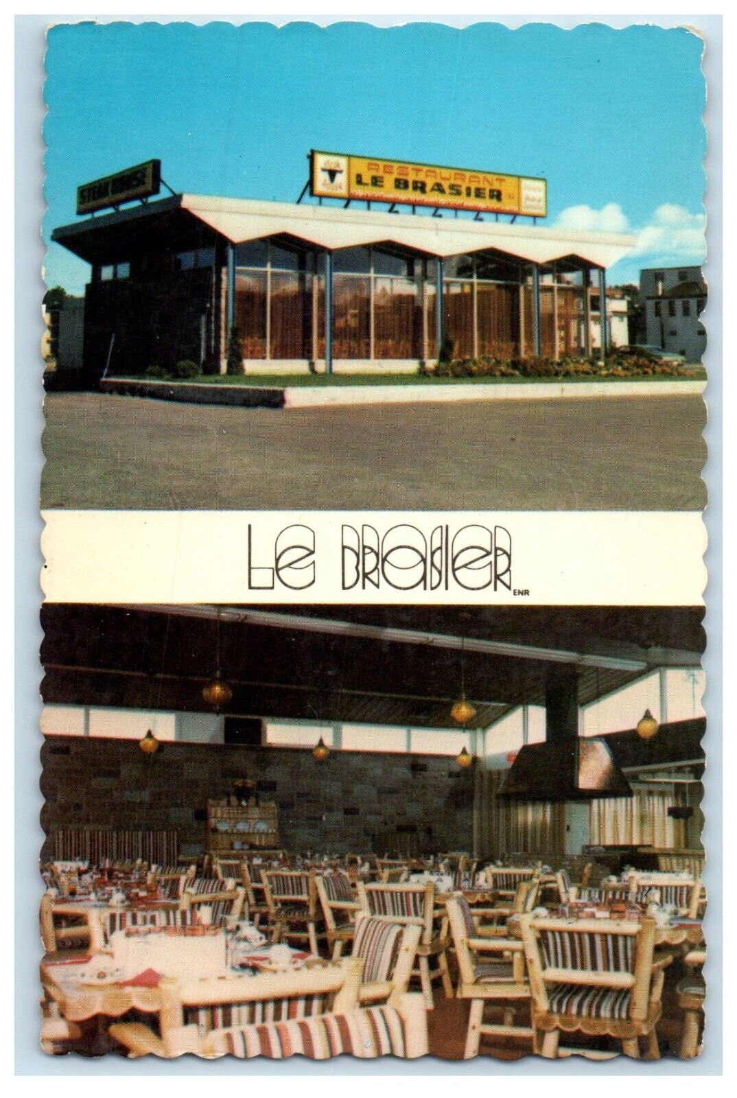 1904 Le Brasier Restaurant Dining Room Rimouski Quebec Canada Antique Postcard