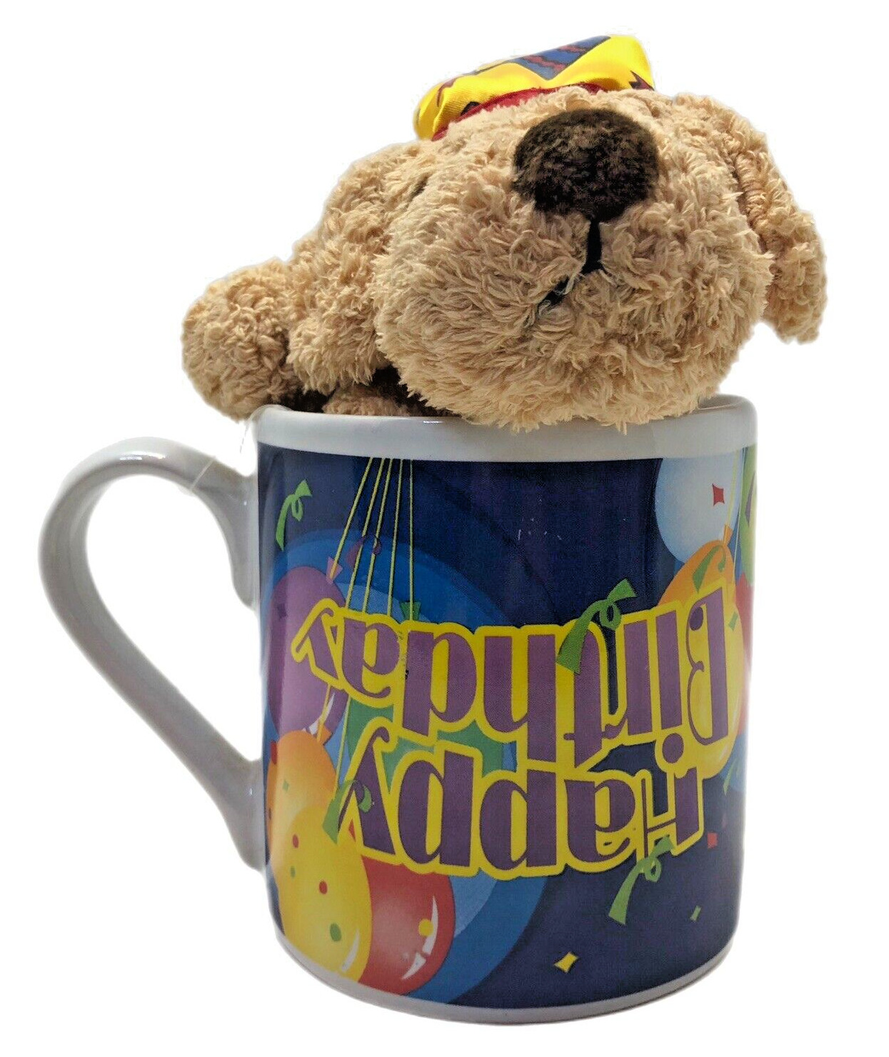 Happy Birthday Mug Cup Dan Dee Puppy TB Toy upside down on cup ERROR