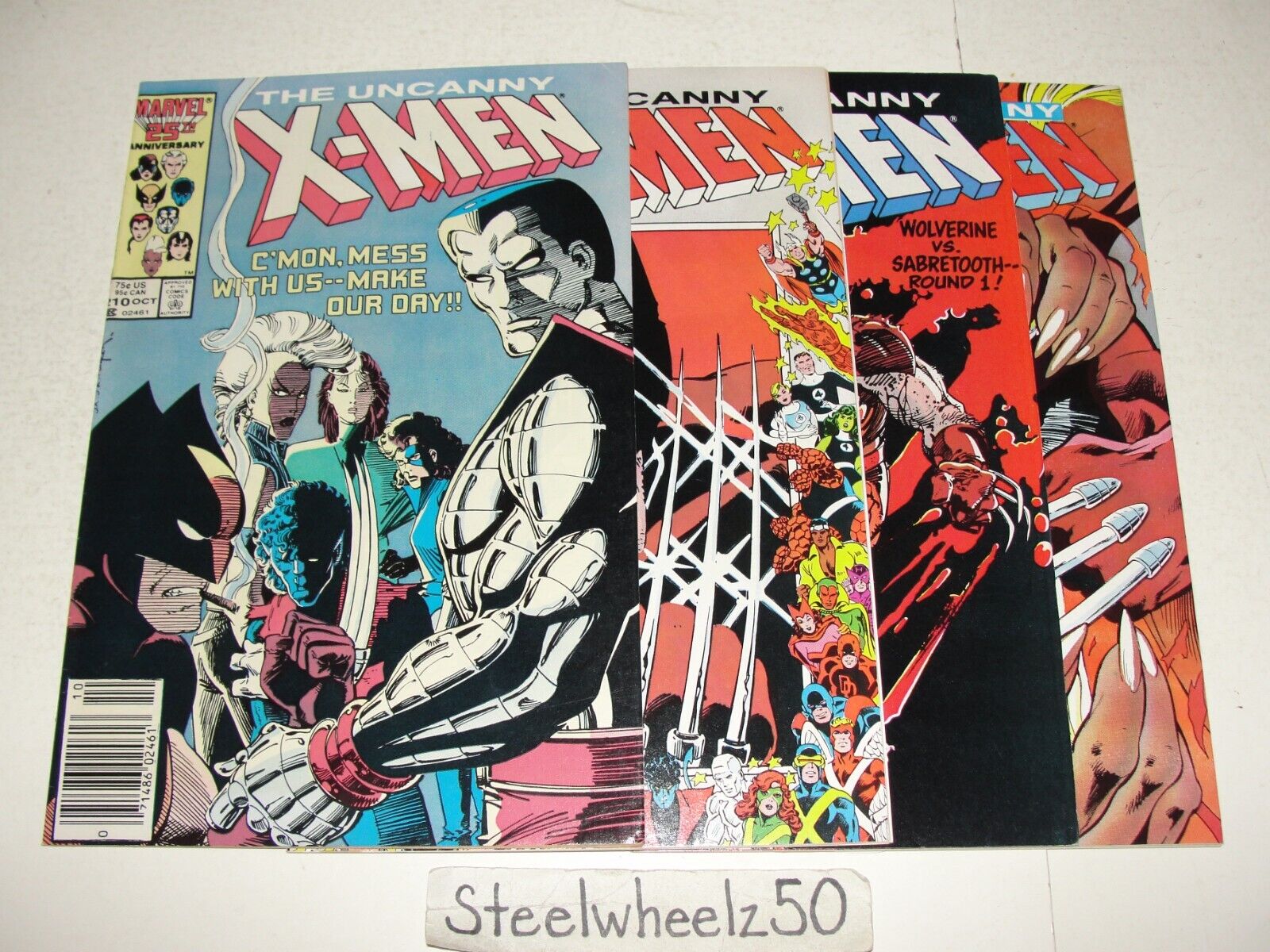 Uncanny X-Men #210-213 Newsstand Comic Lot Marvel 1986 211 212 1st App Marauders
