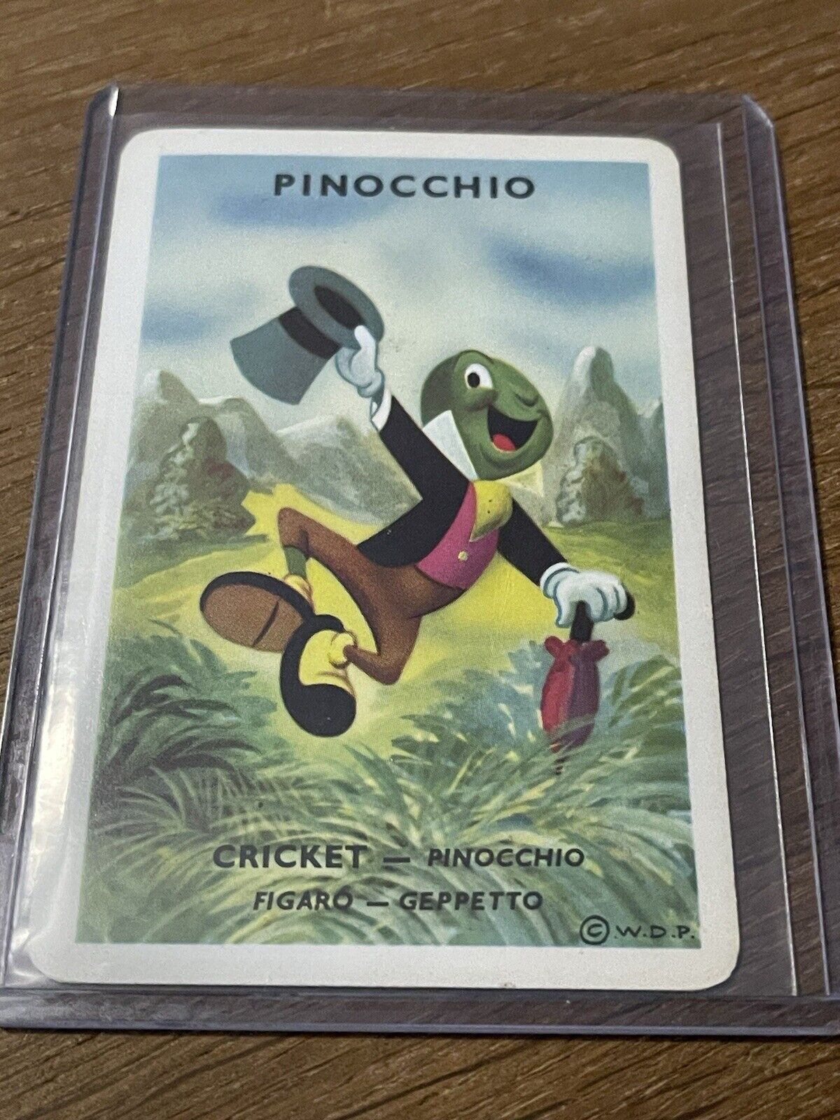 Vintage French Disney 🎥 Card Game Jiminy Cricket Pinocchio Playing Card RARE