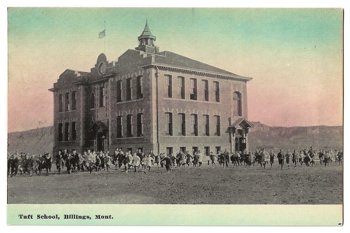 Billings Montana c1910 Taft School, student, boys, girls