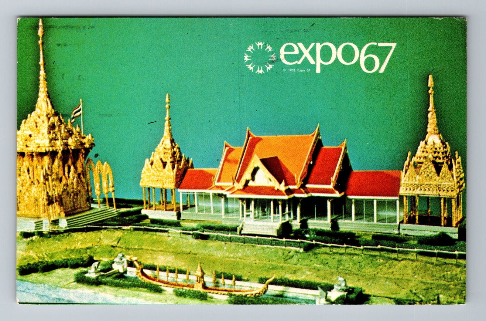 Montreal-Quebec, Expo67, Thailand Pavilion Model, Vintage c1967 Postcard