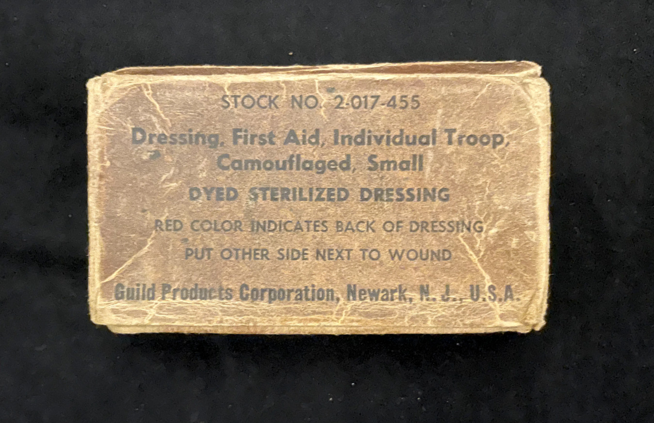 USGI WWII 4” Bandage Compress First Aid Kit Camouflage