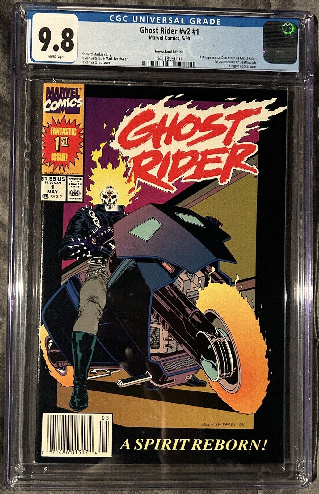 Ghost Rider #v2 #1 CGC 9.8 1990 Newsstand Edition A Spirit Reborn
