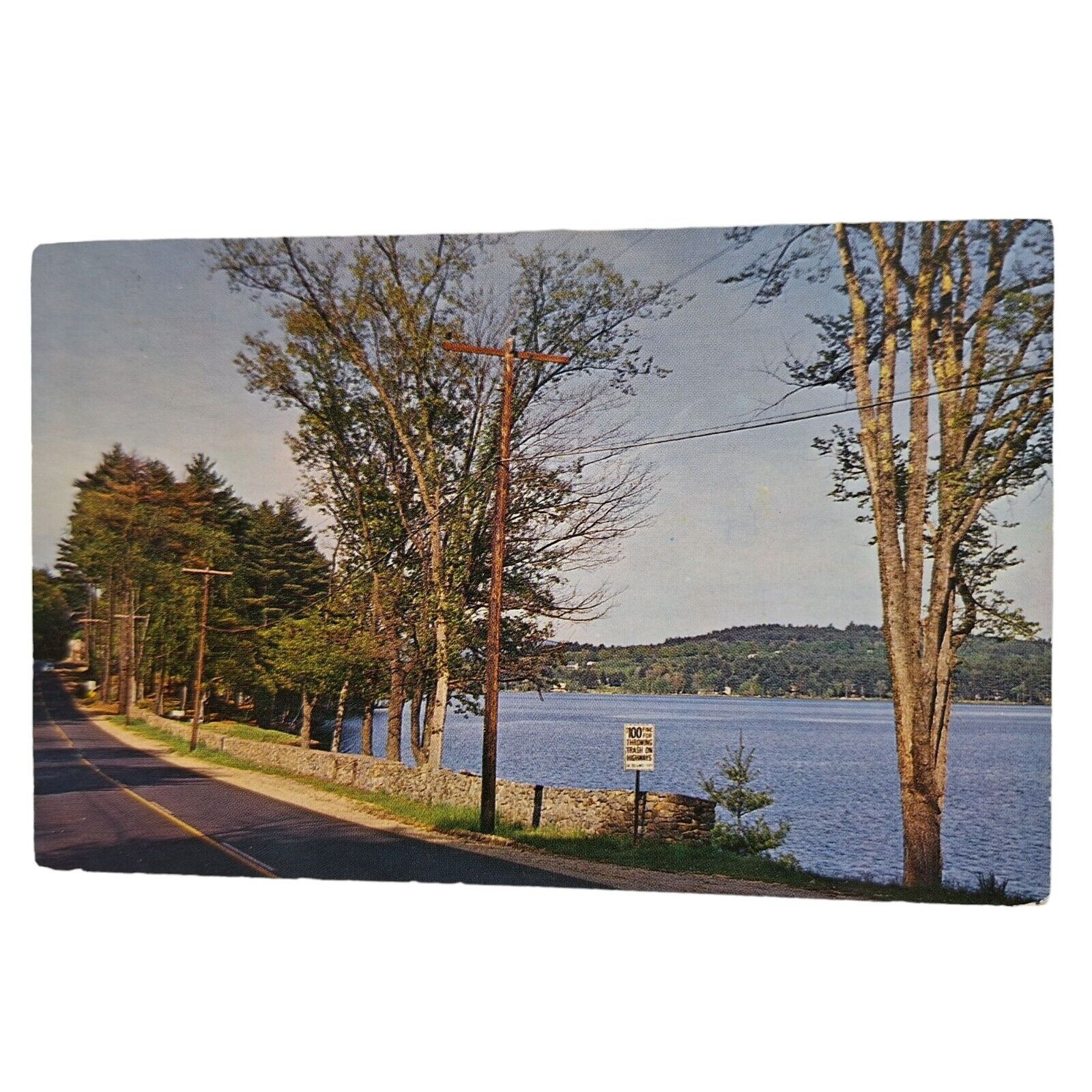Postcard Little Squam Lake Route 3 Holderness New Hampshire Chrome Posted