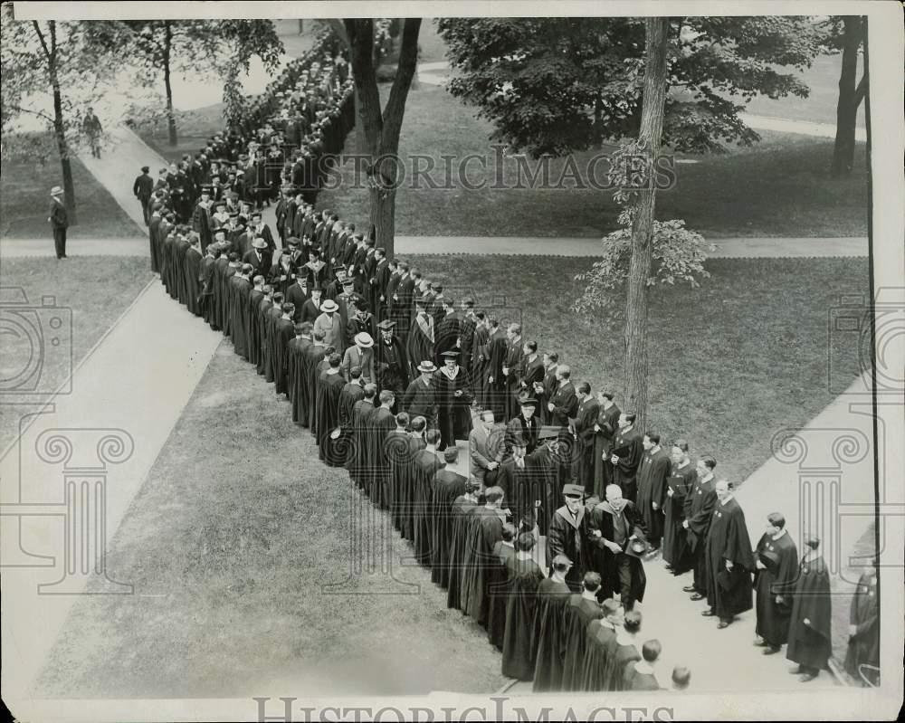 1929 Press Photo Harvard faculty and distinguished guests on Commencement Day