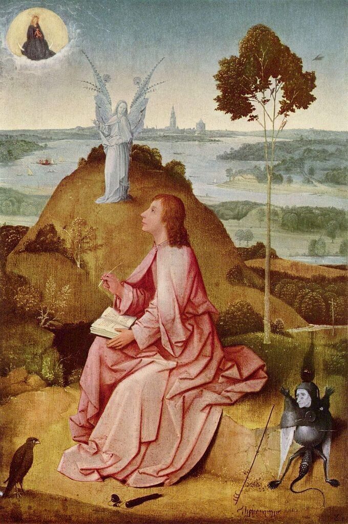 Oil painting Saint-John-the-Evangelist-on-Patmos-Jheronimus-Bosch-Oil-Painting