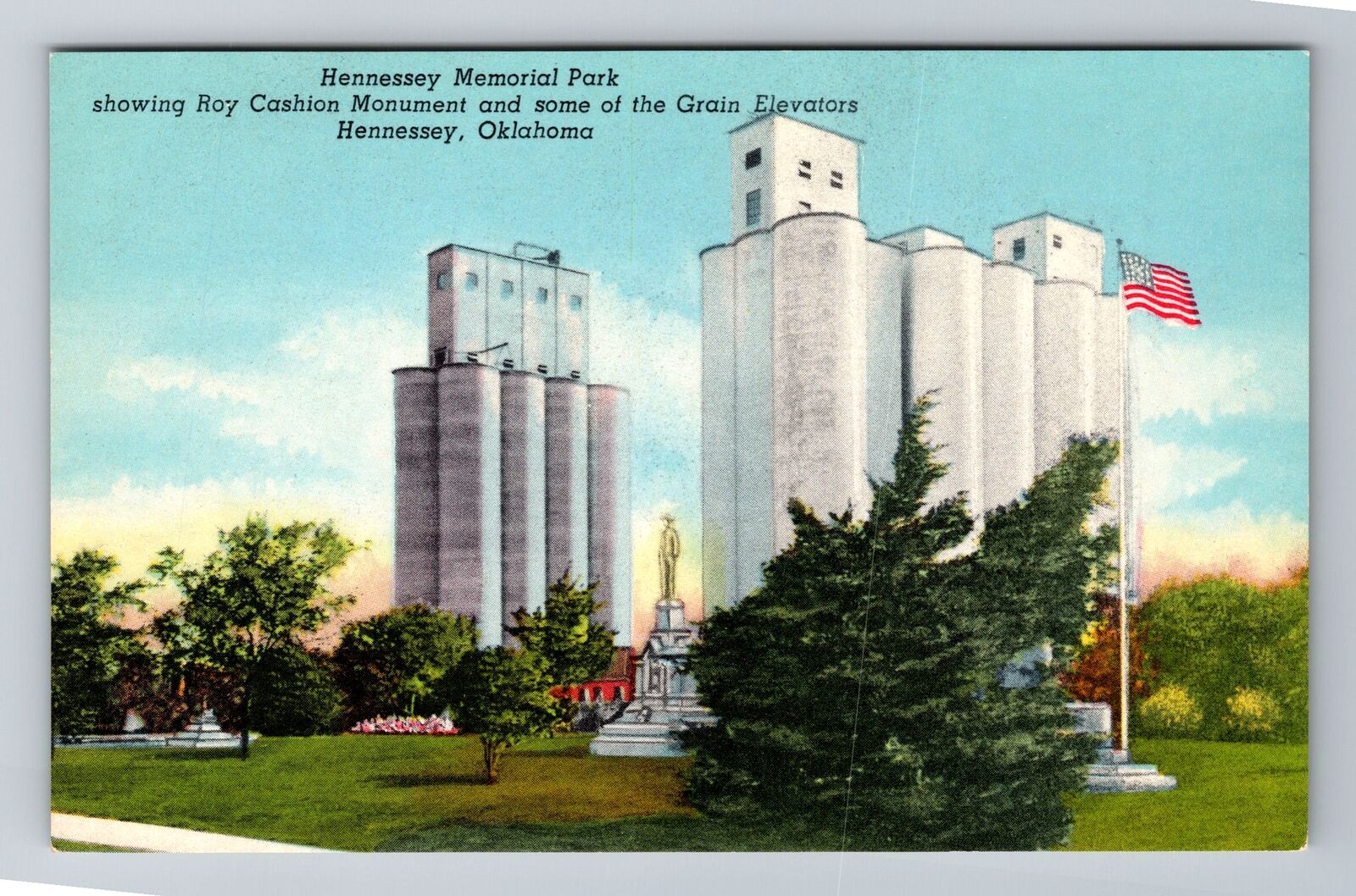 Hennessey OK-Oklahoma, Hennessey Memorial Park, Antique, Vintage Postcard