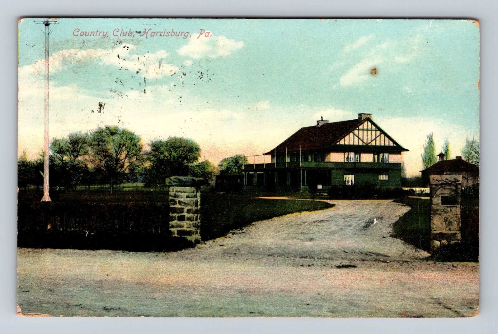 Harrisburg PA-Pennsylvania, Country Club, Antique Vintage Souvenir Postcard