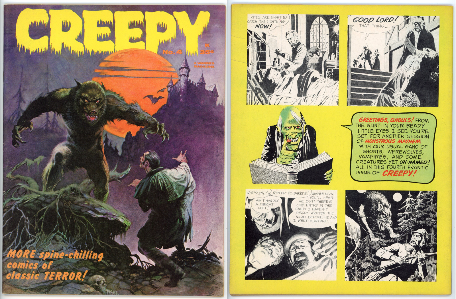 Creepy #4 (FN/VF 7.0) Classic Frank Frazetta Cover Monster Horror 1965 Warren
