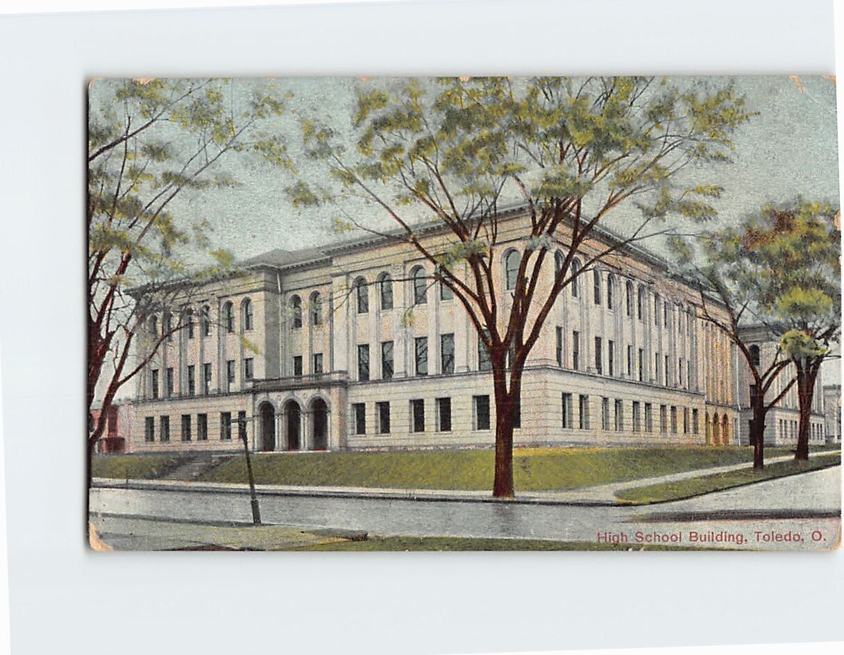 Postcard High School Building Toledo Ohio USA