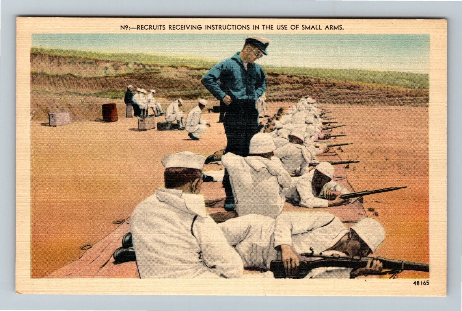 Recruits Receiving Instructions In Use Small Arms, Vintage Postcard