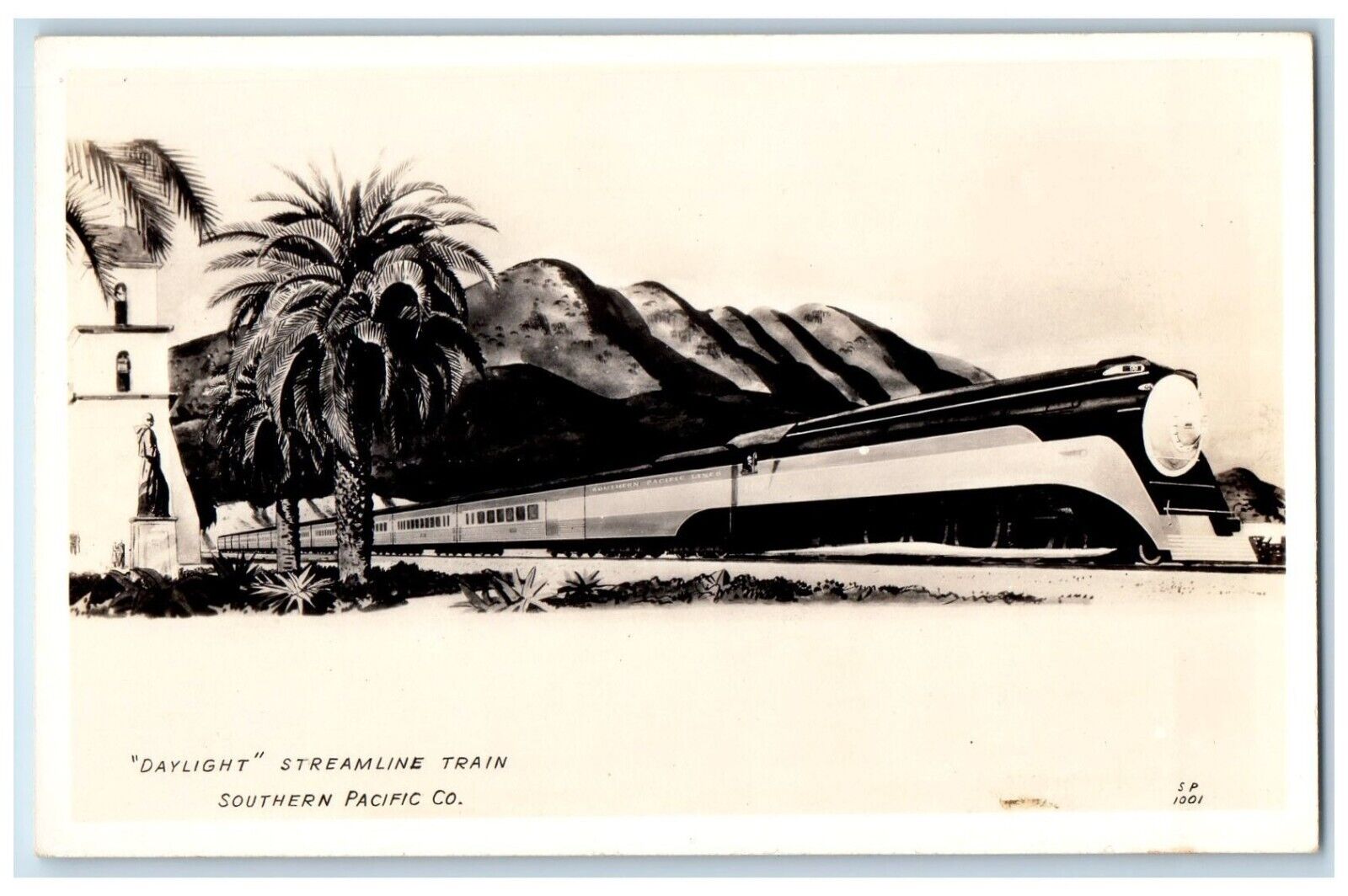 c1940\'s Daylight Streamline Train Southern Pacific Co. RPPC Photo Postcard