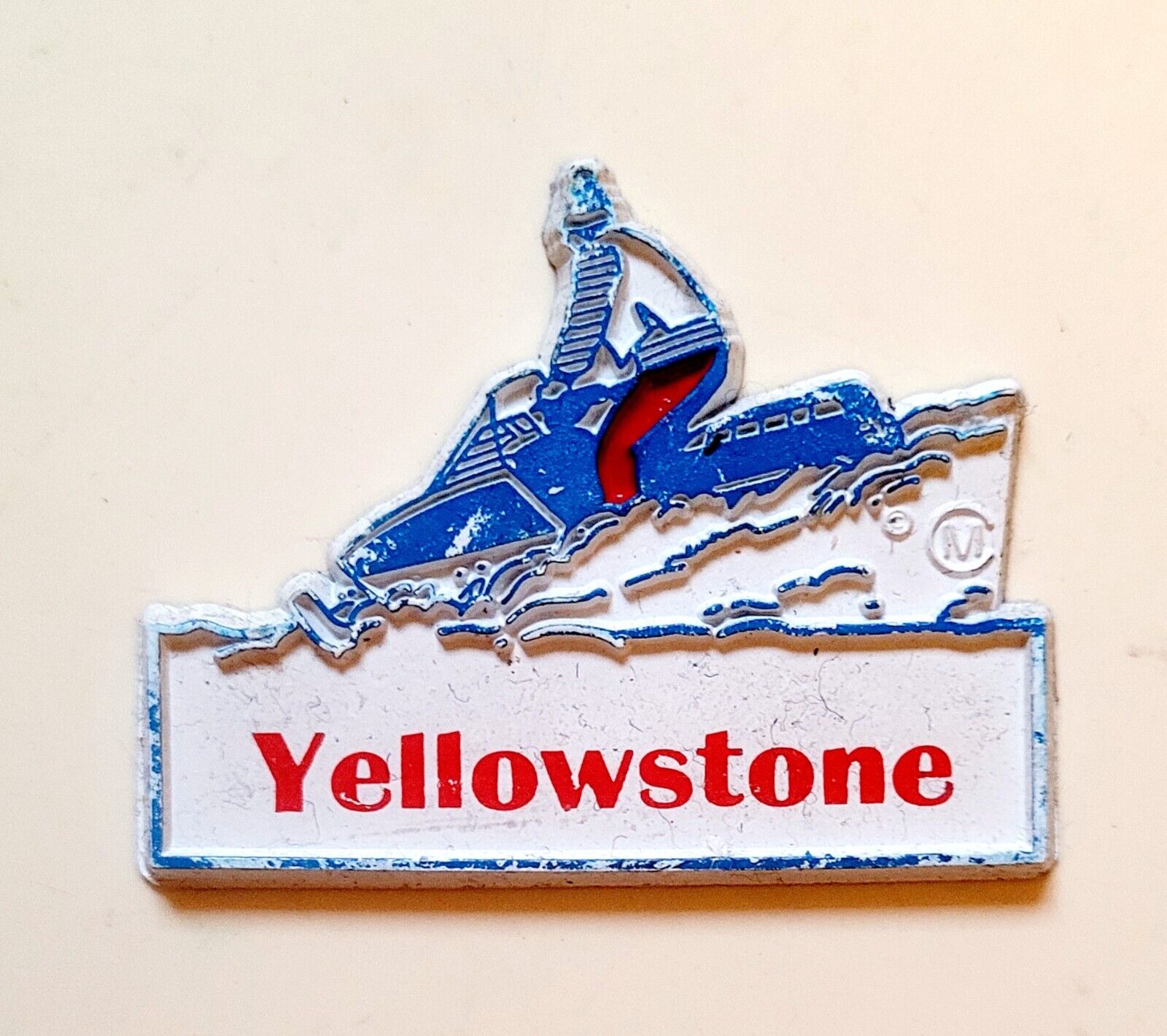 Yellowstone Snowmobile Refrigerator Magnet Rubber Vintage Souvenir 
