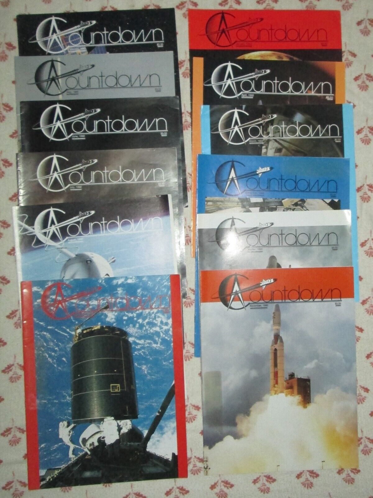 Lot Of 12 NASA Countdown Magazine  1992 Space Shuttle NASA Program Jan - Dec