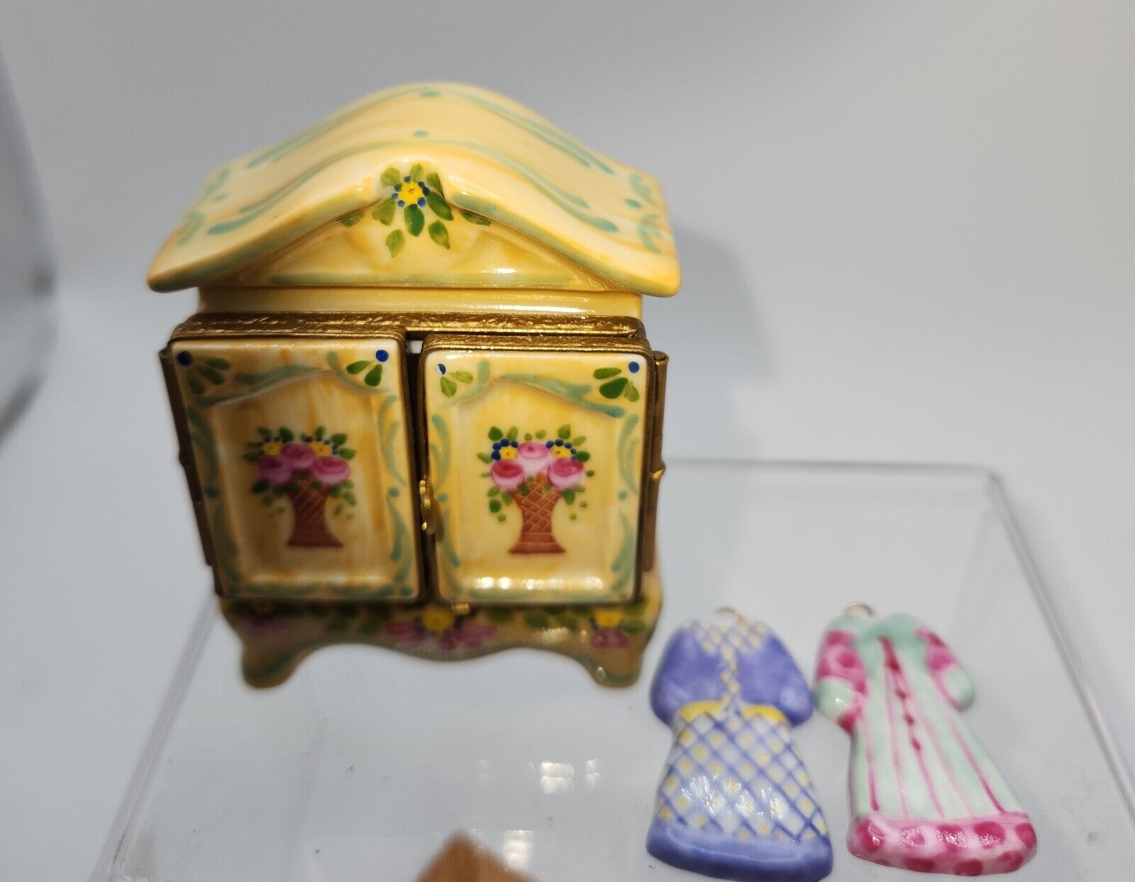 Limoges Armoire Wardrobe Trinket Box Porcelain Vintage