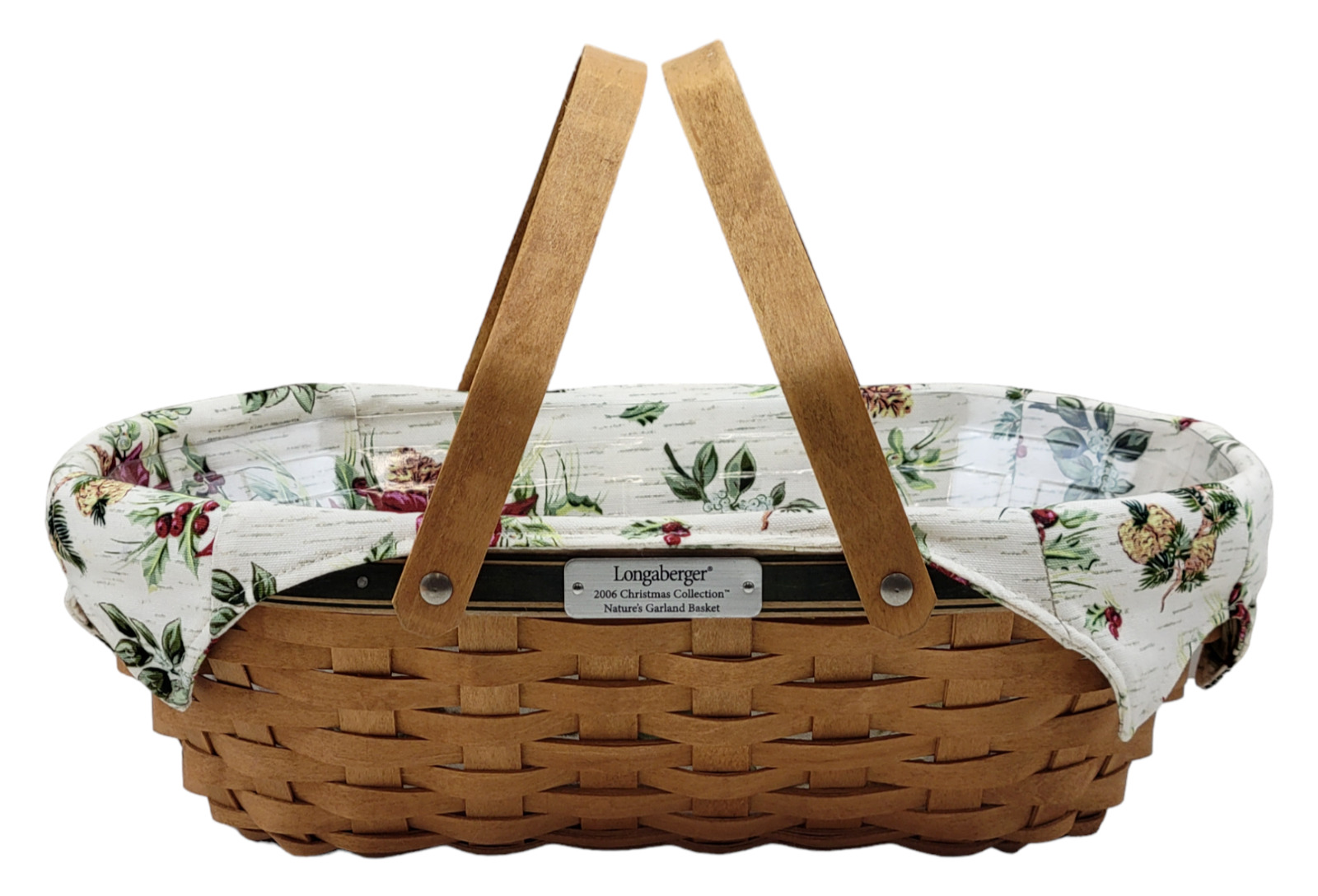 Longaberger 2006 Christmas Collection Nature\'s Garland Basket w/ Liner & Protect