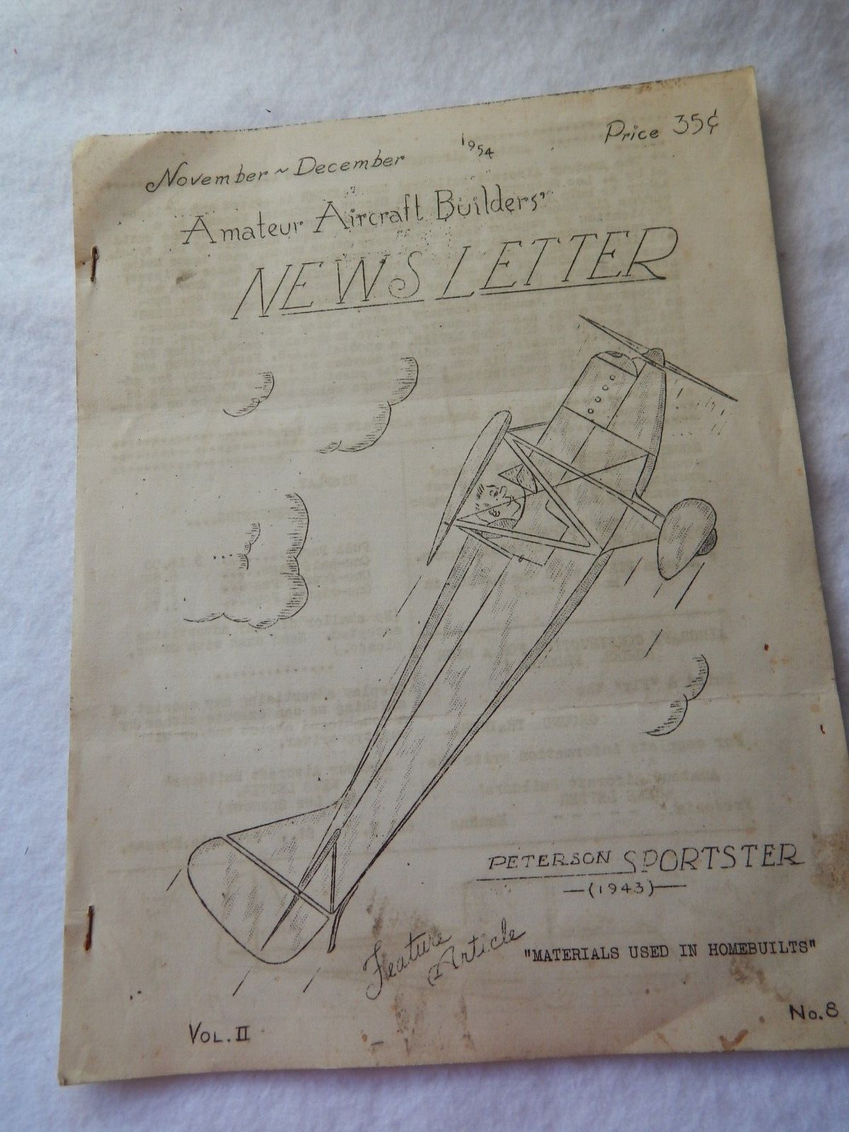 Vintage Amateur Aircraft Builders Newsletter Nov/Dec 1954
