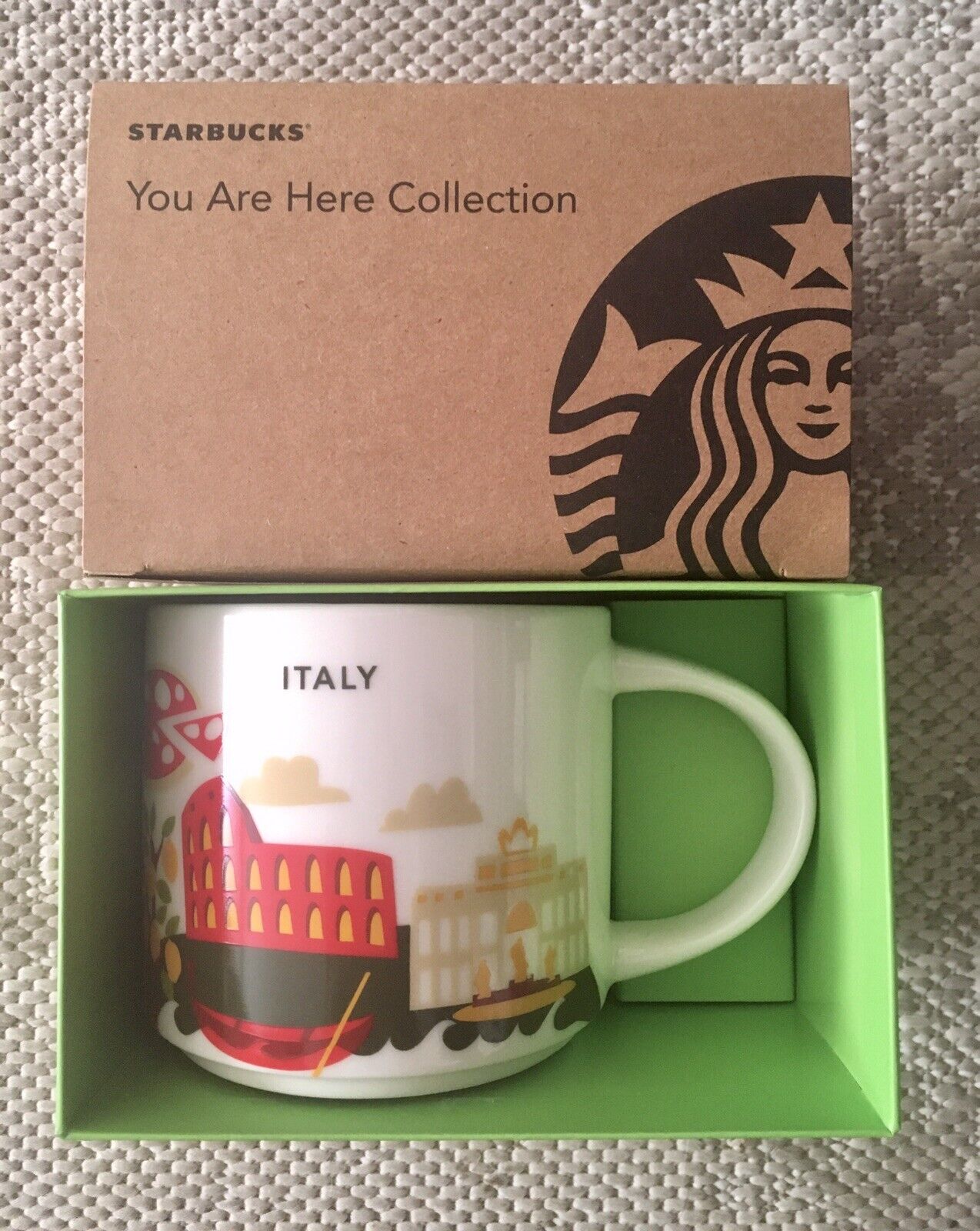 Starbucks You Are Here Collection Italy Ceramic Coffee Mug New With Box 14 oz