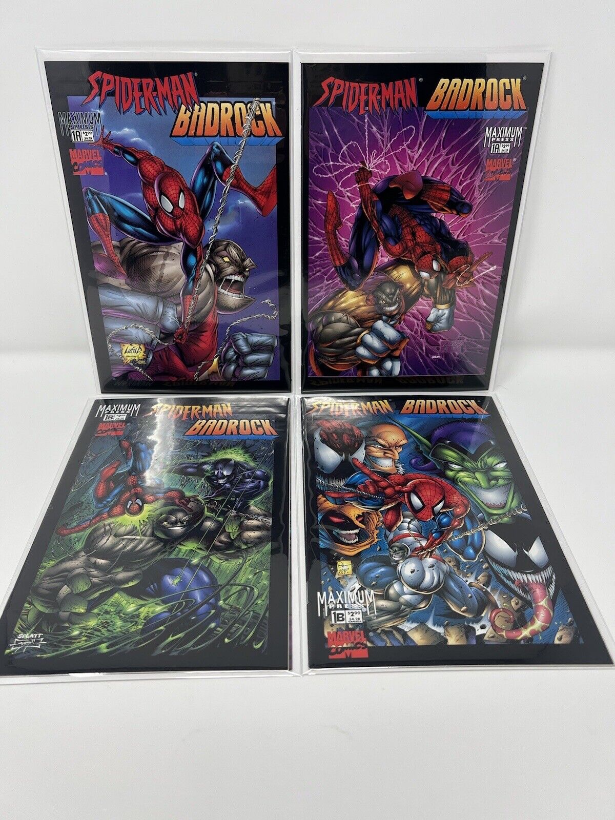 Spider-Man Badrock 1A with Alternate Covers Comic Book Lot of 4 (1997, Marvel)