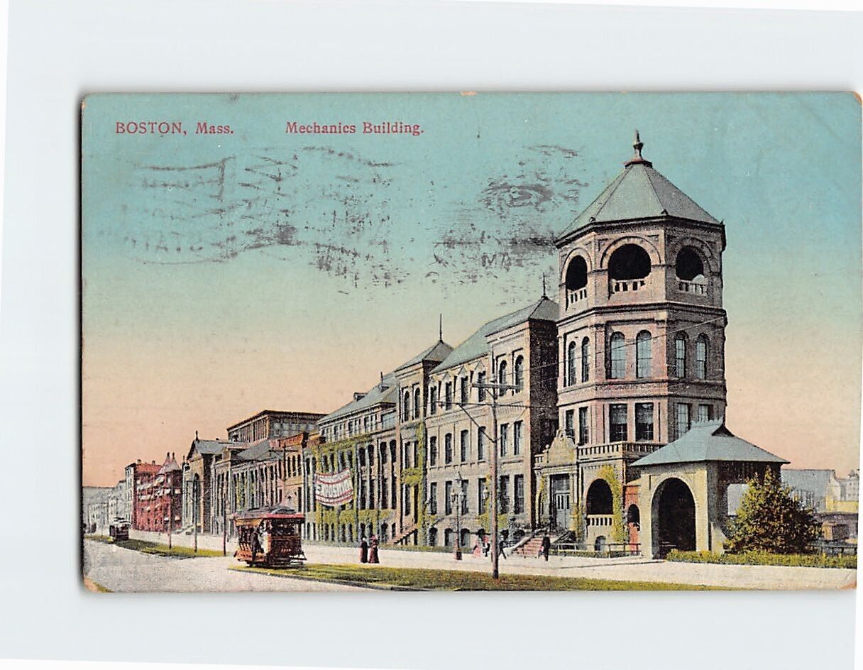 Postcard Mechanics Building Boston Massachusetts USA