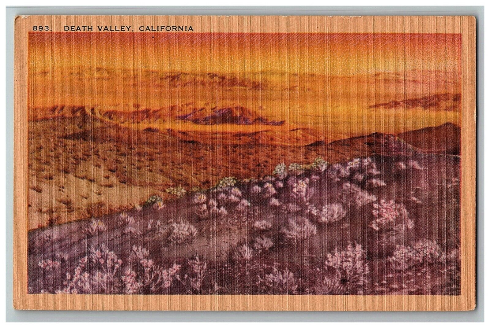 1930-45 Postcard Death Valley California Linen Ca Vintage Longshaw Co