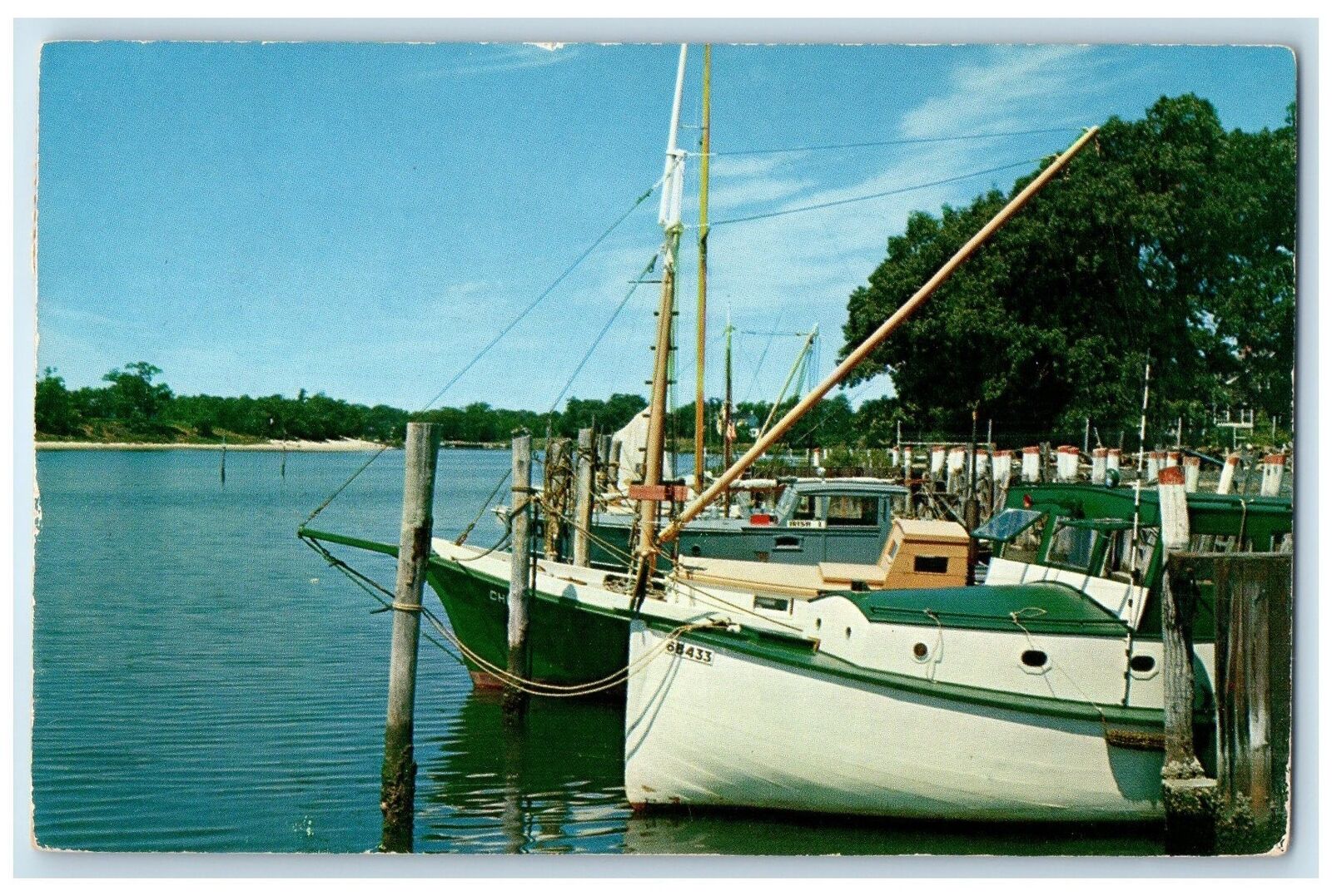 c1960's Southold Long Boating Fishing & Bathing Long Island New York NY Postcard