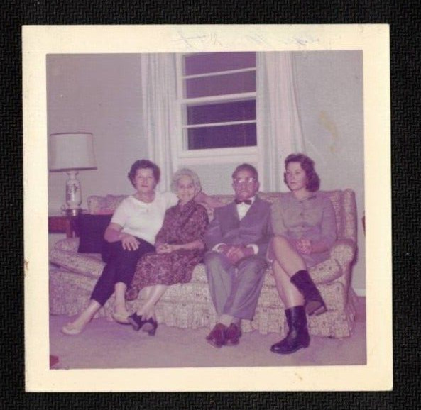 Vintage Photograph Four People Sitting on Couch