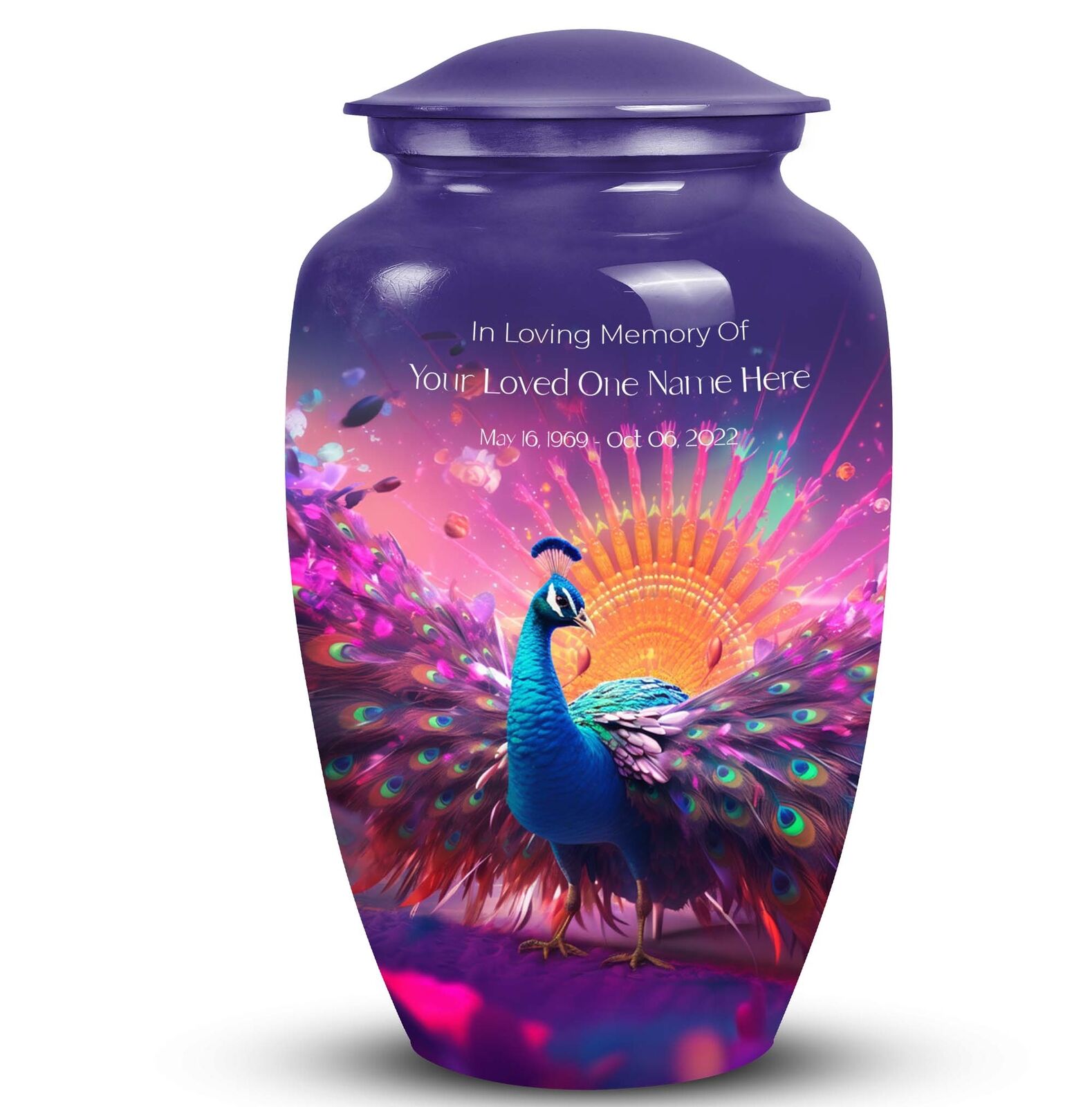 Dancing Peacock Cremation Urn For Human Ashes | Large Cremation Urn