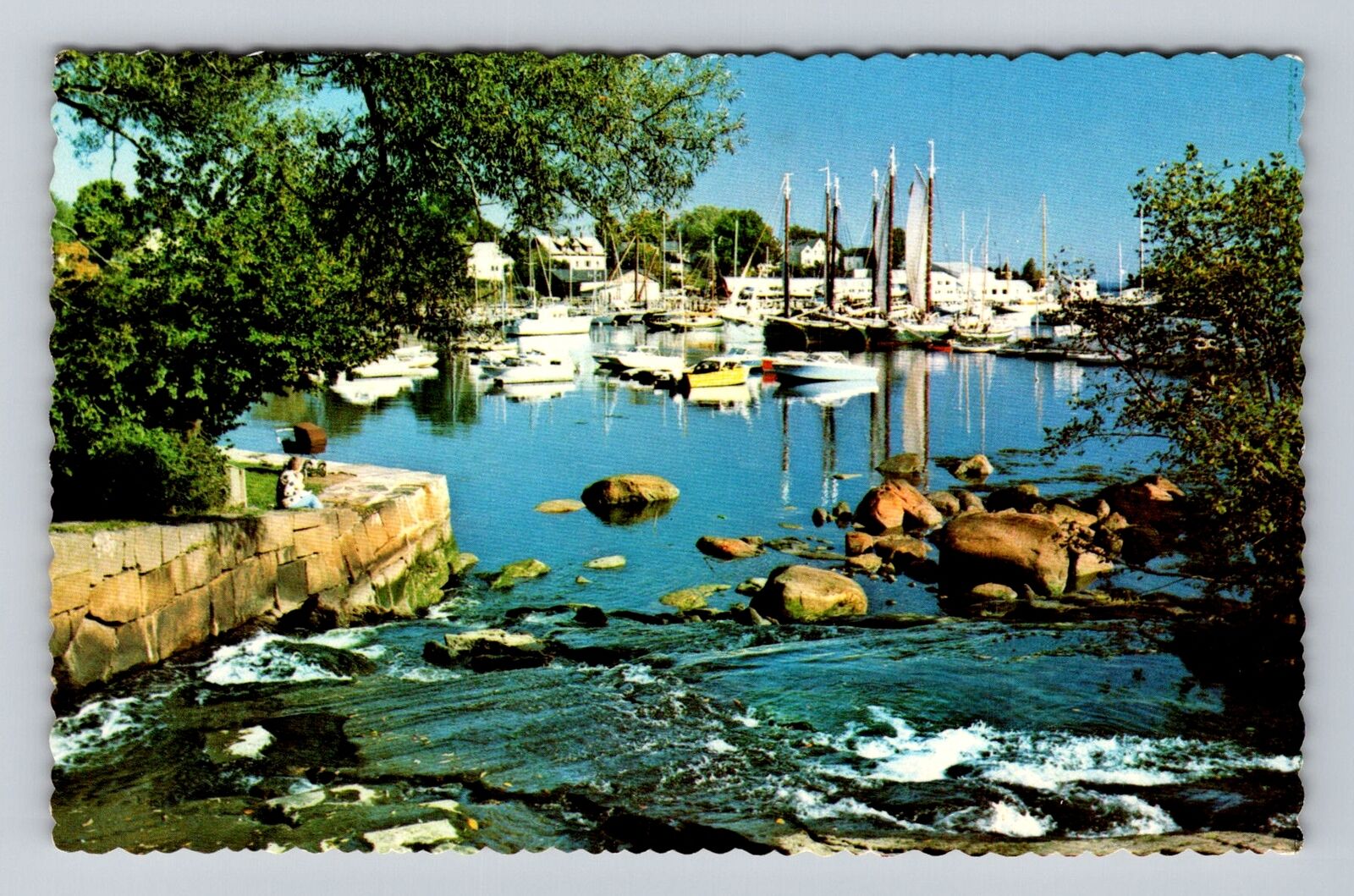 Camden ME-Maine, The Smiling Cow, Harbor, Antique, Vintage Souvenir Postcard