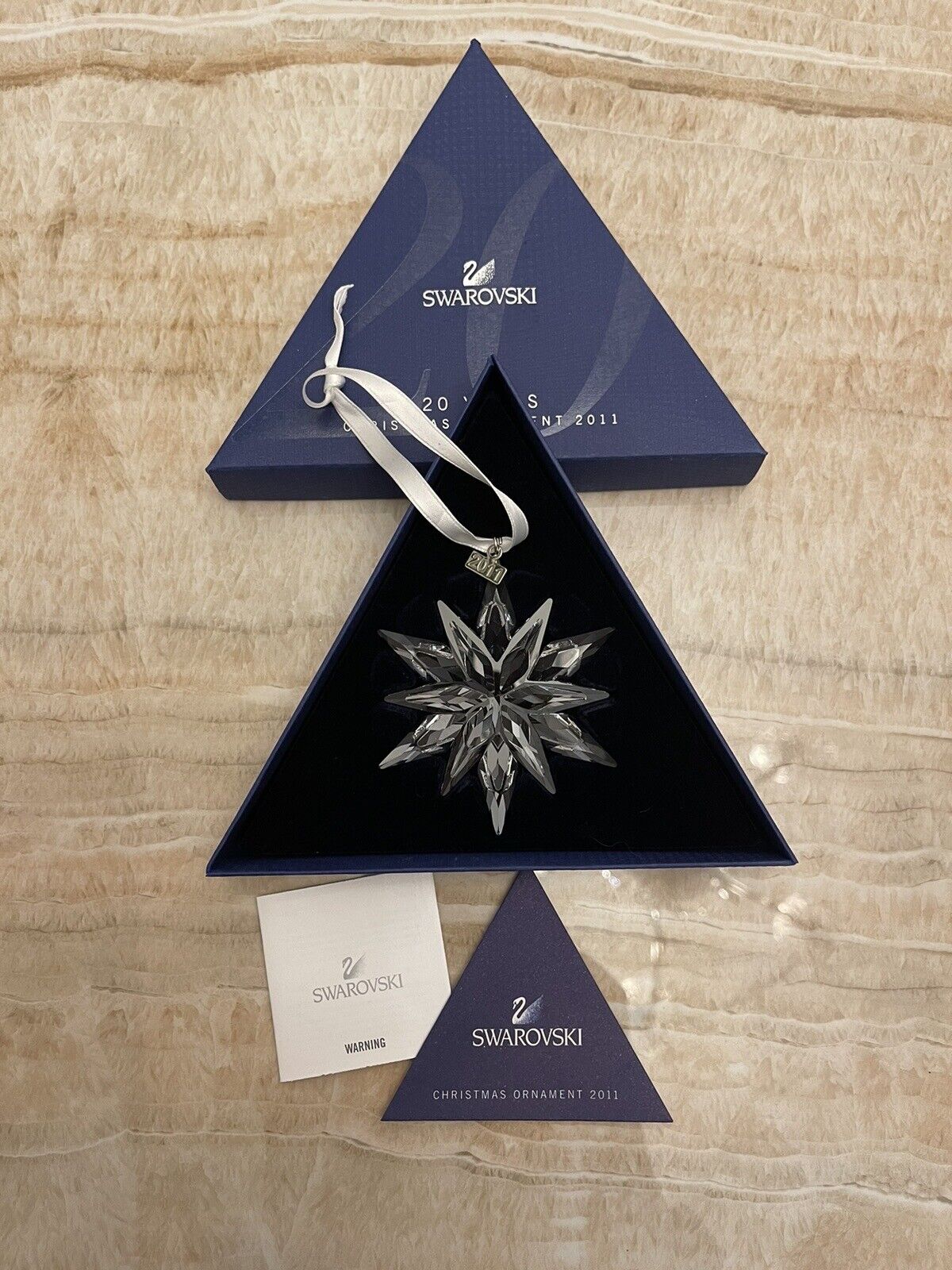 Swarovski 2011 Annual Christmas Ornament Crystal Snowflake Austria