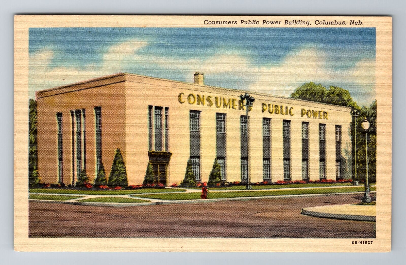 Columbus NE-Nebraska, Consumers Public Power Co, Antique Vintage Postcard