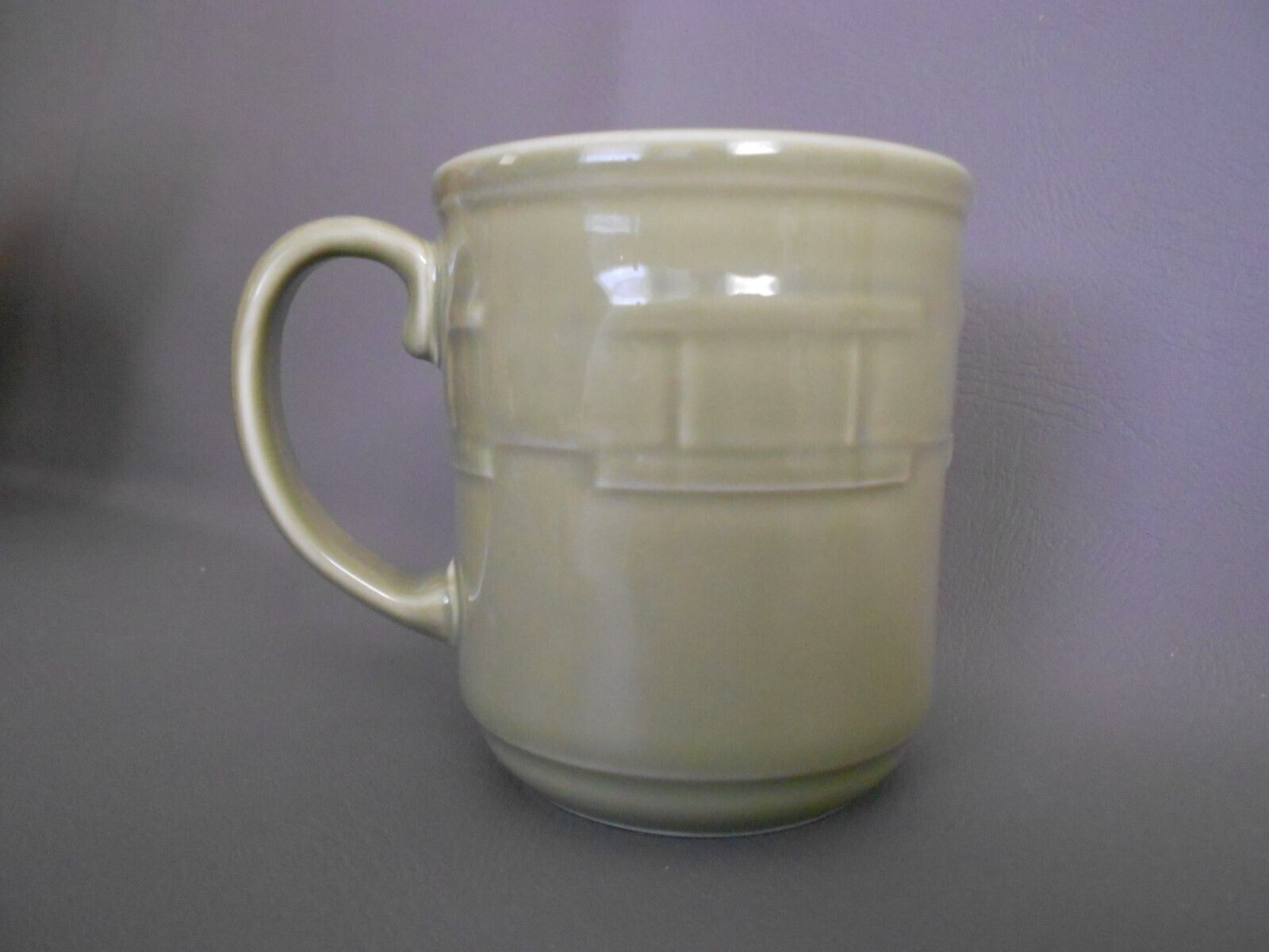 1 Longaberger Woven Traditions Pottery SAGE GREEN Coffee Mug/Cup~EUC~USA