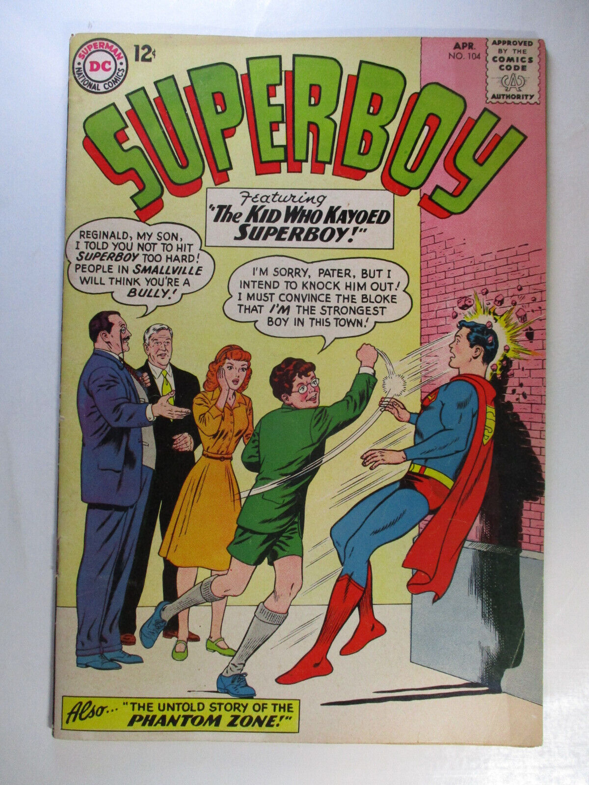 Superboy #104 Kid Who Kayoed Superboy, Phantom Zone, VG/F, 5.0 (C), Cr/OW Pages