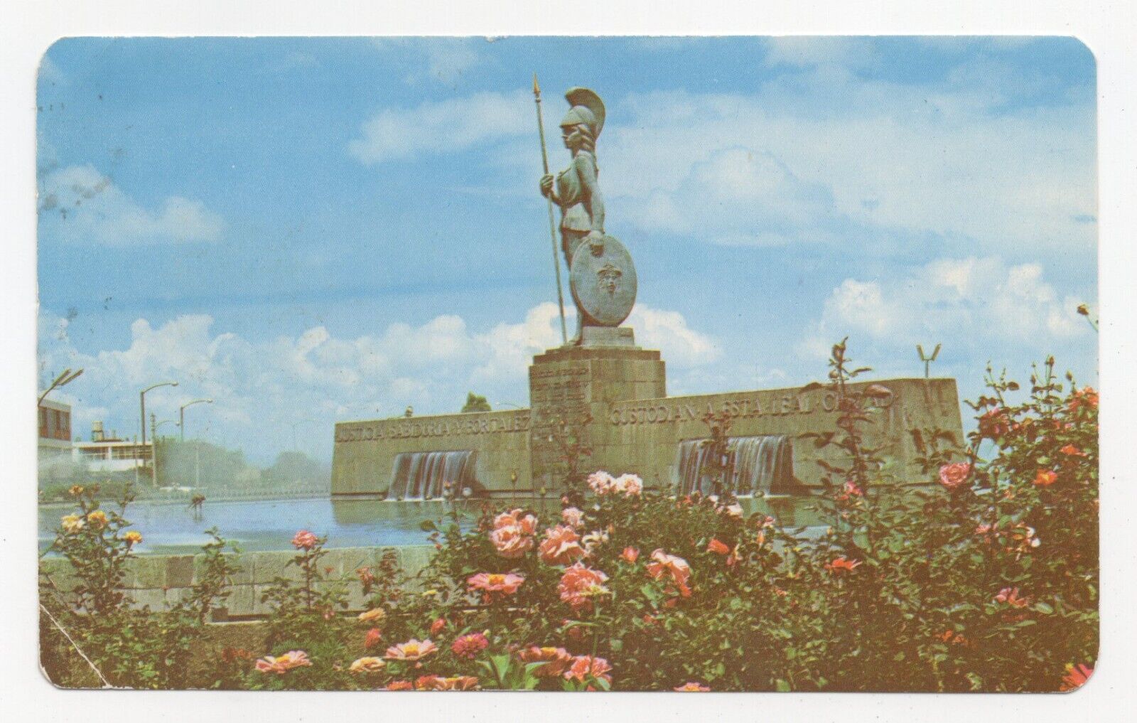 Statue of Minerva Guadalajara Mexico Chrome Posted Postcard