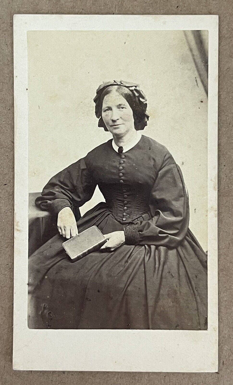 Antique Victorian CDV Photo Card Portrait Pretty Lady Woman Boston