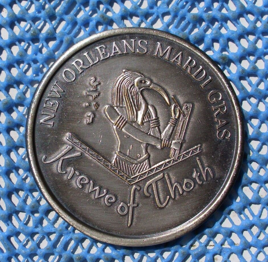 1967 Krewe of THOTH Oxidized Silver Mardi Gras Doubloon - Leif the Lucky