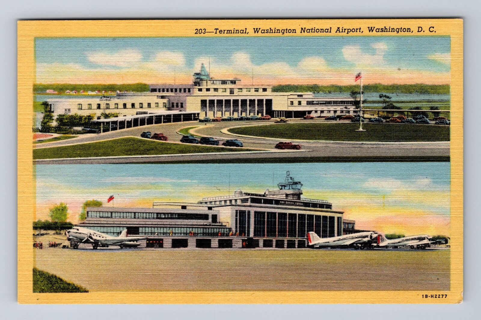 Washington DC, Washington National Airport Terminal Antique Vintage Postcard