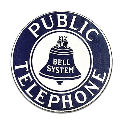 Public Telephone Bell Systems Vintage Telephone Sign Rotary Phone Emblem 12\