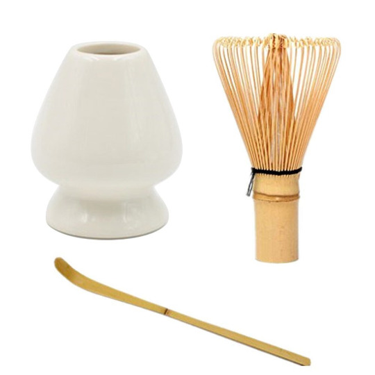 Ceramic Matcha Set with Bamboo Whisk and Chasen Holders Accessories