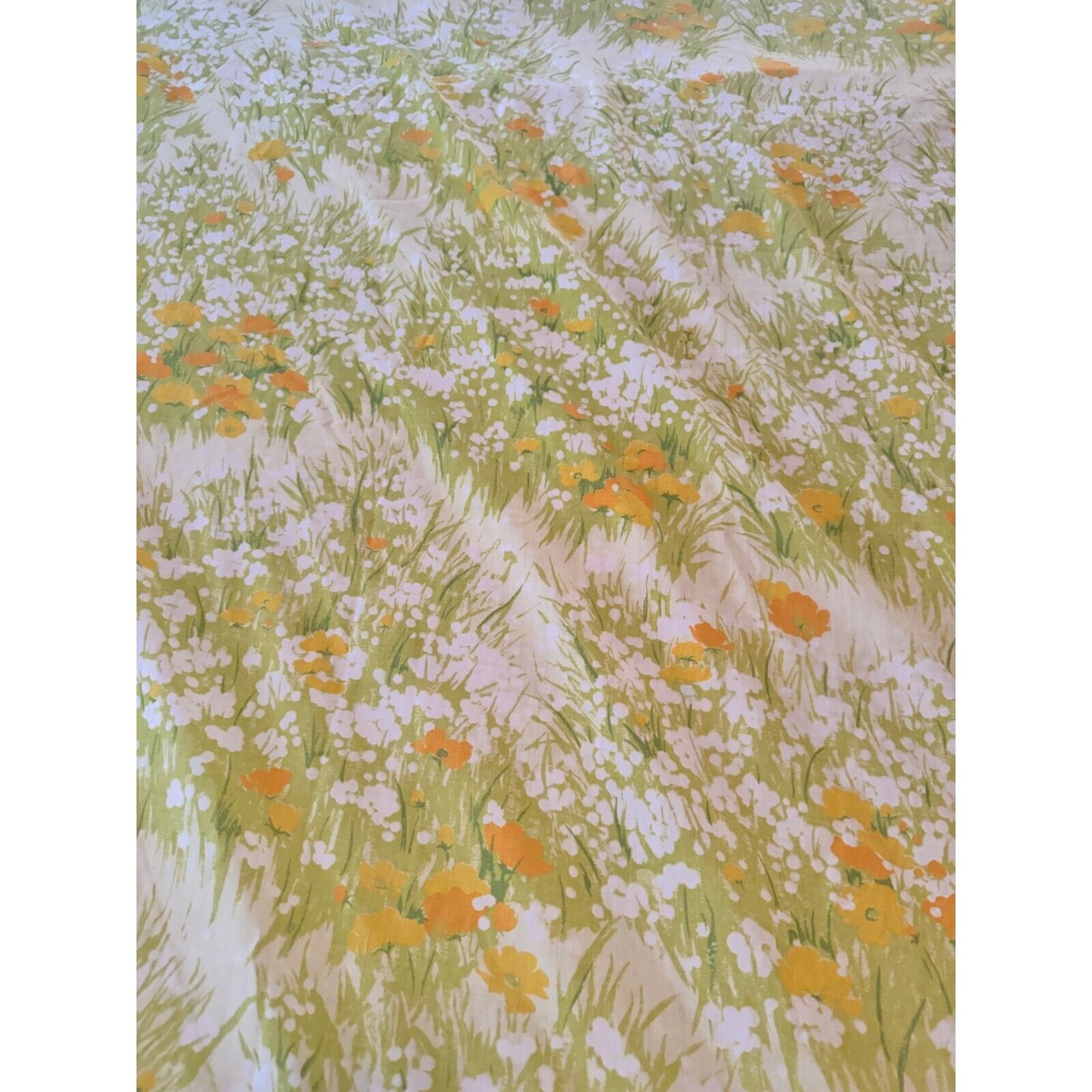 Vintage Danville Double Full Flat sheet Field Flowers