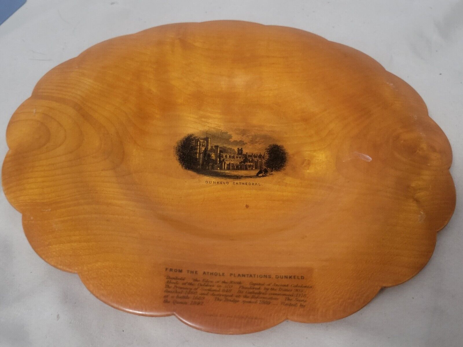    Antique Mauchline Ware Plate 10in ca 1880 From the Athole Plantation Drunkeld
