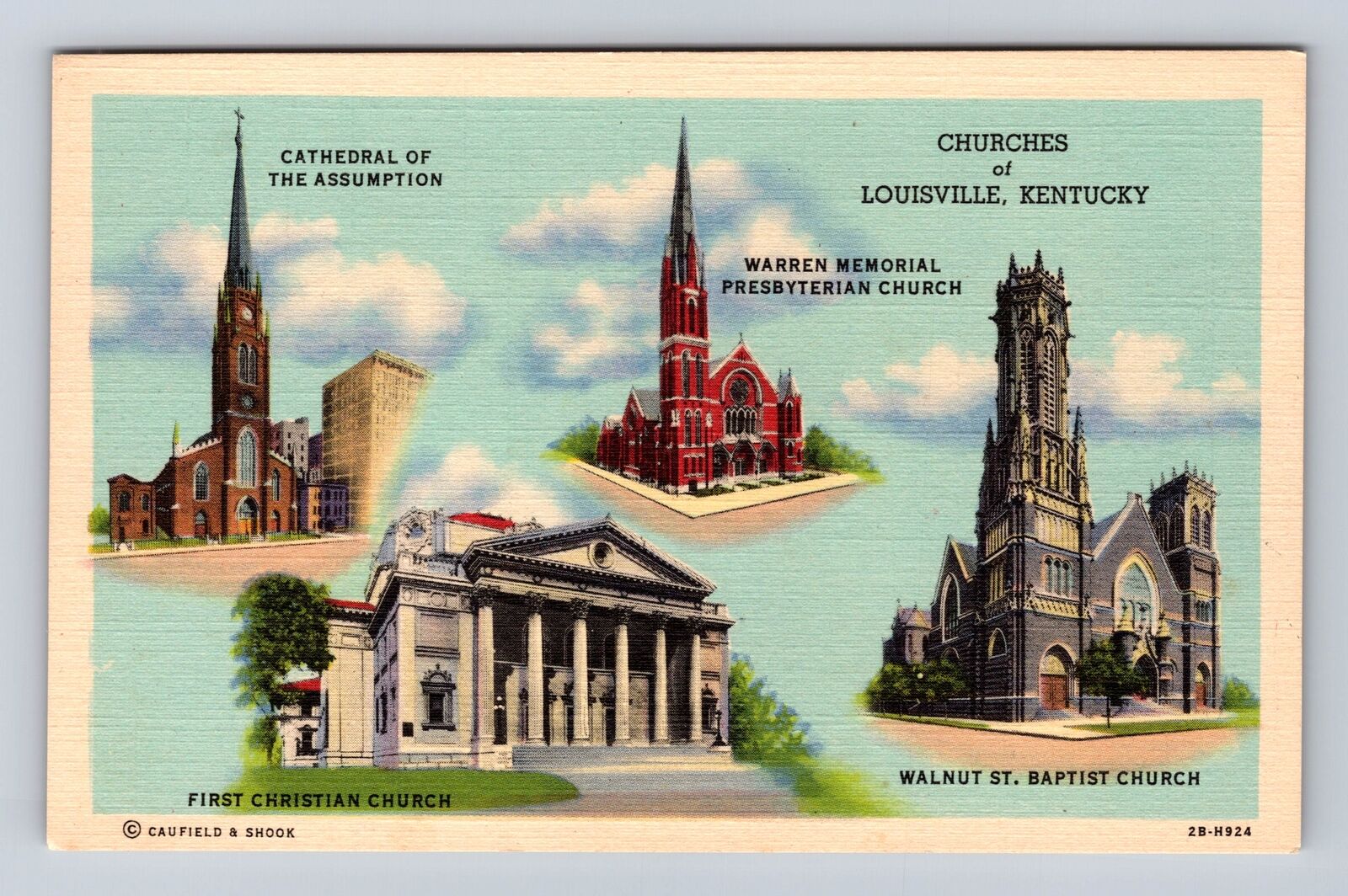 Louisville KY-Kentucky, Churches of Louisville Kentucky Antique Vintage Postcard