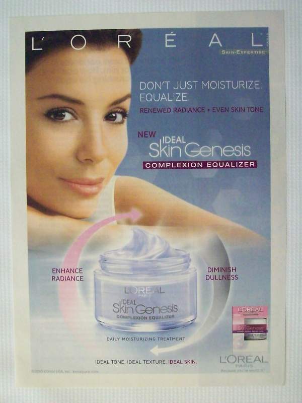 2010 Magazine Advertisement Page L\'Oreal Ideal Skin Genesis Eva Longoria Star Ad