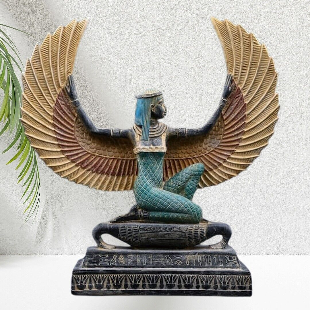 Rare Antique Egyptian Statue of Goddess Isis with Large Wings Pharaonic BC