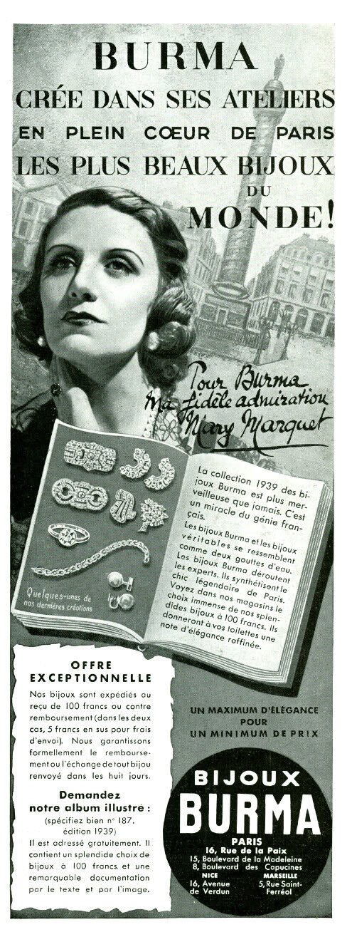 1939 Antique Burma Jewelry Best Jewelry Magazine Advertisement